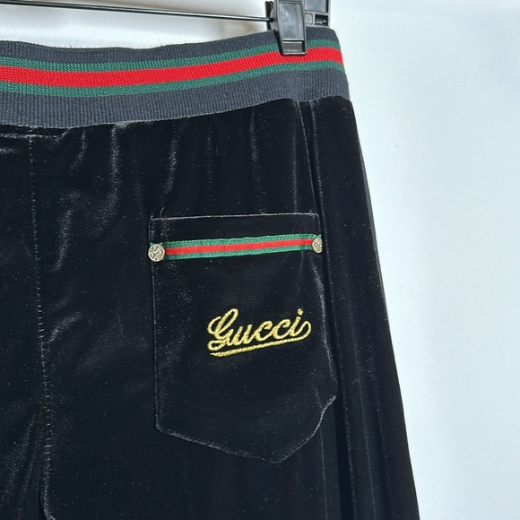 Gucci Vintage Y2K Velour Tracksuit Flare Jogger Pants - Picture 1 of 14